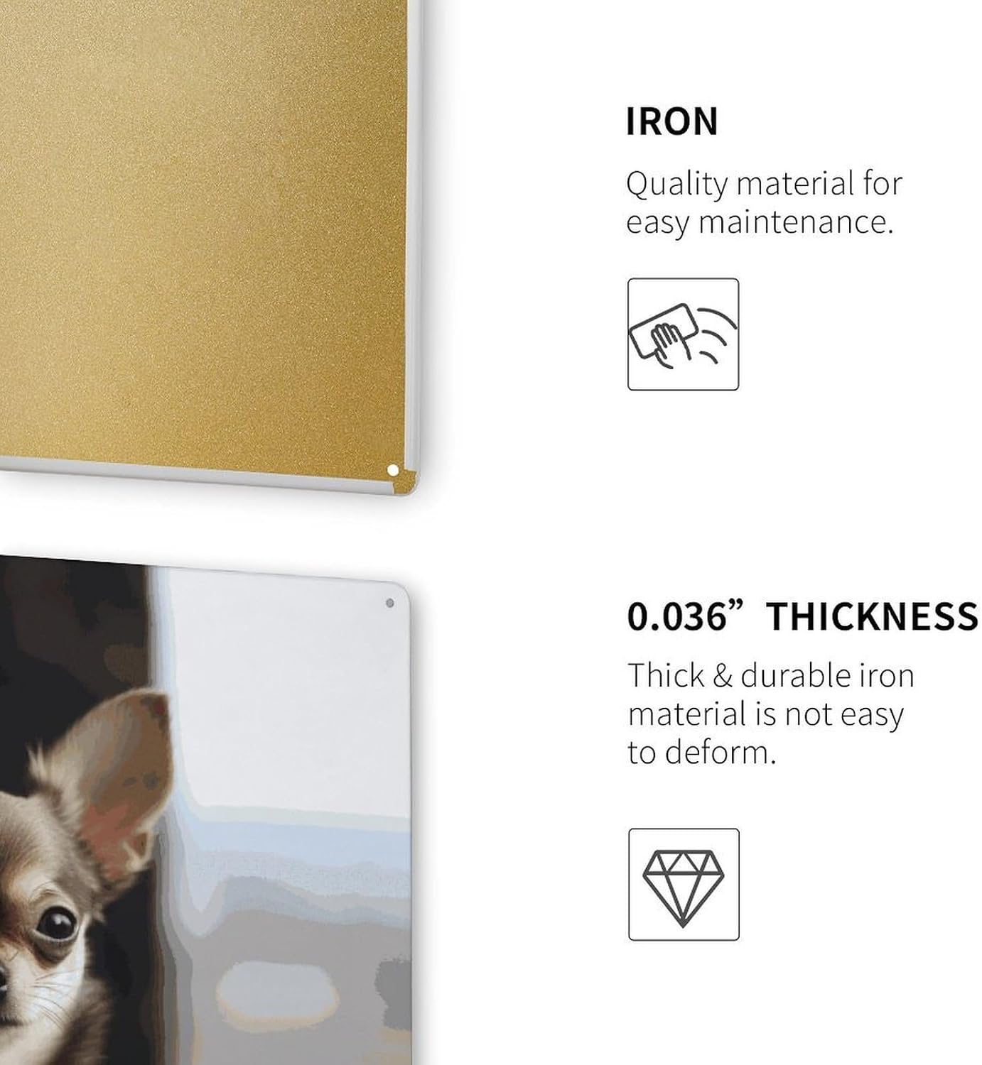 Cute Chihuahua Square Iron Wall Decor Vintage Farmhouse image 3