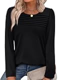Long Sleeve Shirts for Women Crewneck Tops Tunic Fall Winter Sweatshirts 2025 Clothes