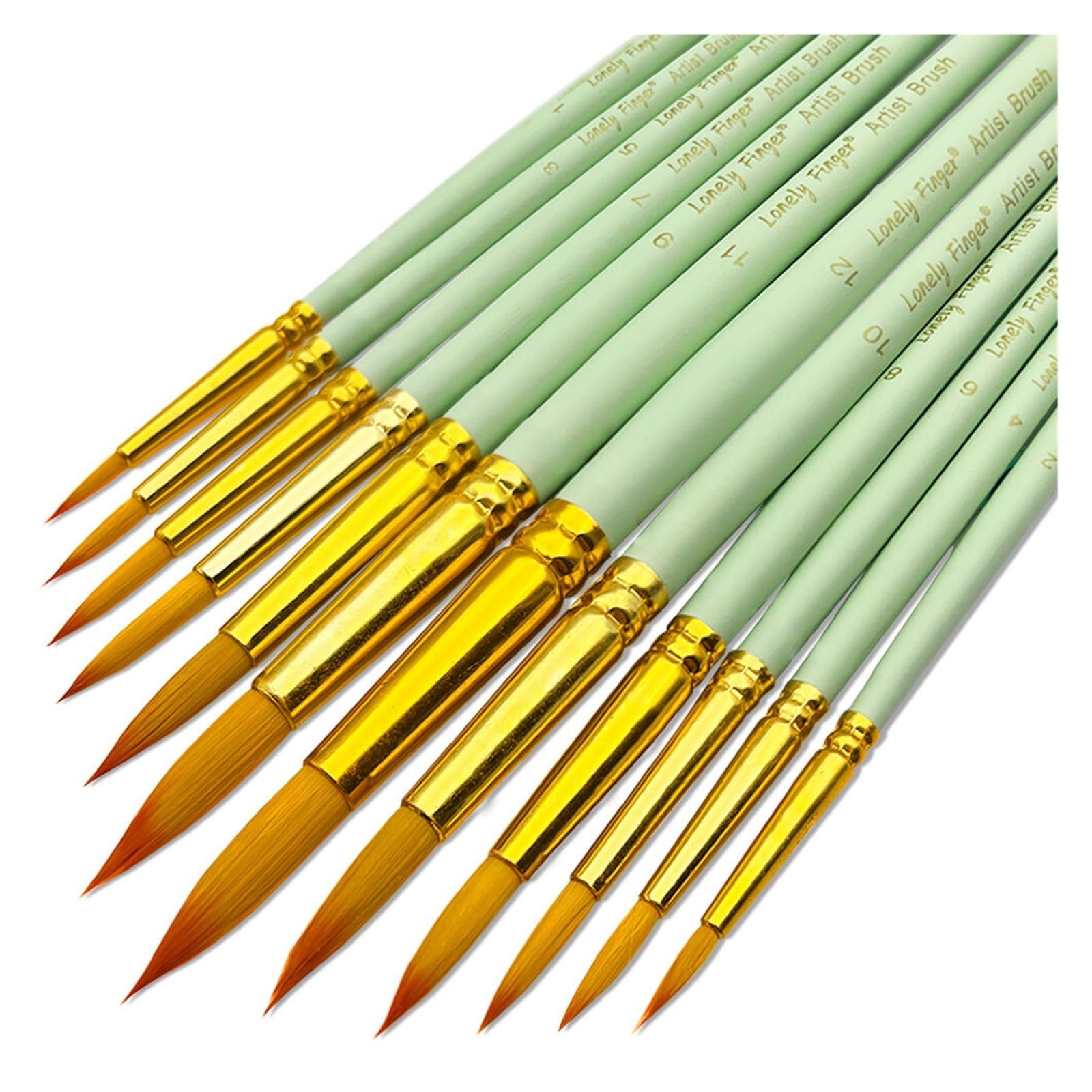 Paint Brushes 12Pcs Set, Professional Brush Round Pointed Tip Nylon Hair Artist Acrylic for Watercolor Oil Painting(Color14)