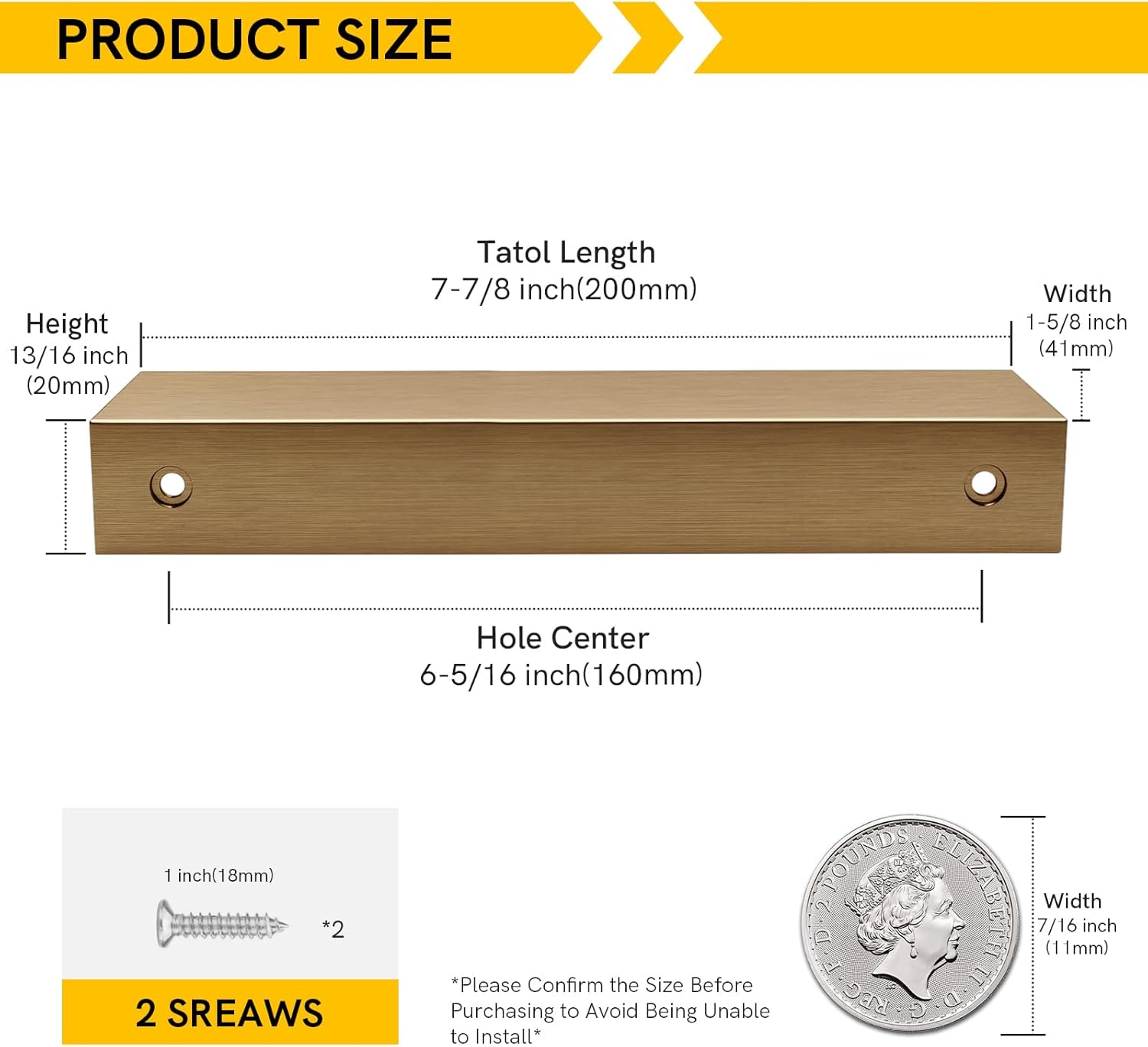 Rergy 10 Pack Champange Bronze Cabinet Pulls 6-1/4 inch Finger Pull for Cabinets Edge Aluminum Alloy Hardware for Dresser Drawer Cupboard Handles
