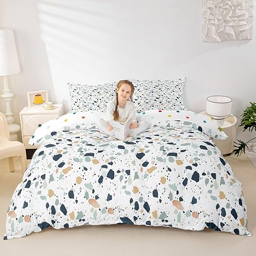 Miniatura 8 de Erosebridal juego de ropa de cama para adolescentes, diseño de flores exóticas, tamaño queen para niños, niños, niñas, ramas de hojas florales,