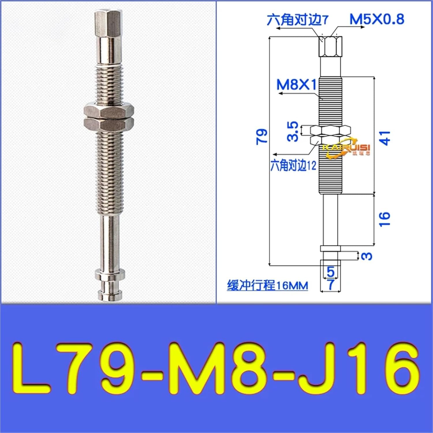Robot Industrial Vacuum Small Head Suction Cups M8/M10 Teeth T-Shaped External Spring Buffer Hardware Sucker Rod L44-M8-J6(L79-M8-J16)