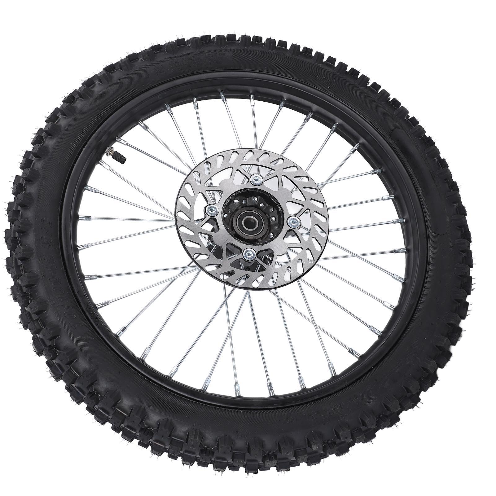 Focket 17-calowy zespół Opon Przedniego Koła, Zestaw Opon na Obręcz ze Stali Nierdzewnej 70 100 17 Rozmiar z osią 12 Mm Tarcza Hamulcowa 190 Mm do Modeli Rowerów Terenowych
