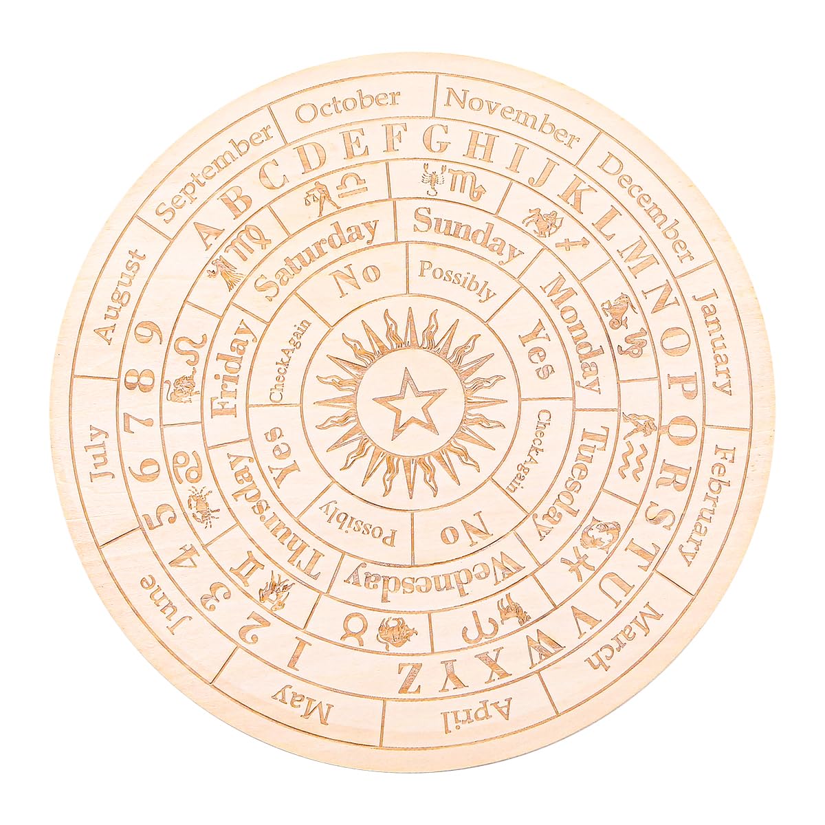 Tavola del Pendolo in Legno Stella 25 cm Tabella divinazione con Collana di Cristallo con Bacchetta da rabdomante Divinazione Metafisica Bacheca messaggi Kit Stregoneria Accessorio Wiccan