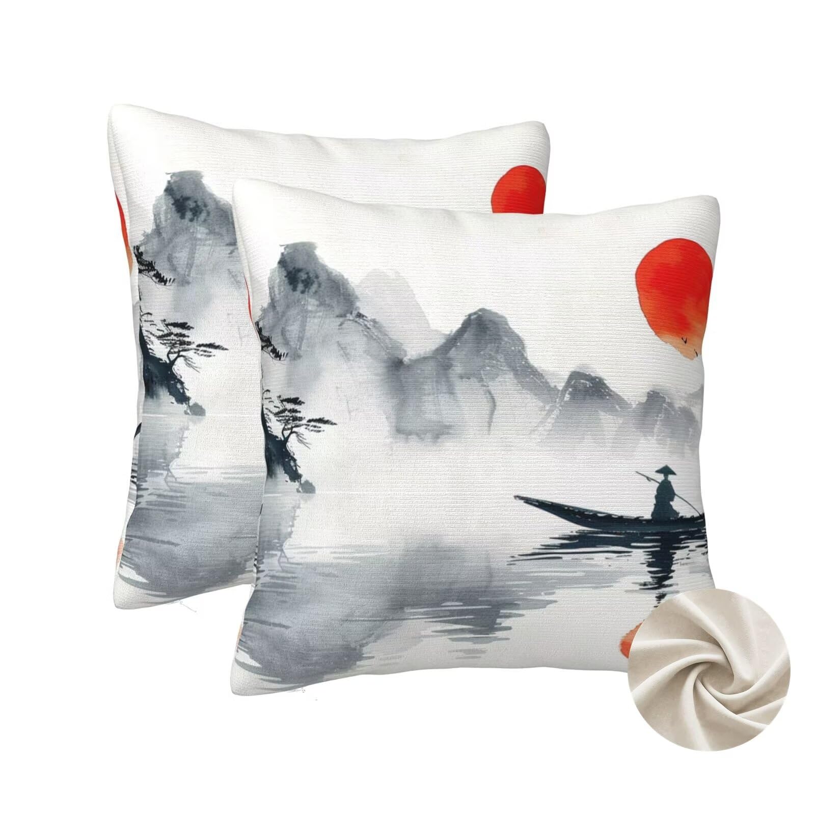 Housses de coussin 50x50 cm lot de 2 coussin decoratif salon lit chine zt449