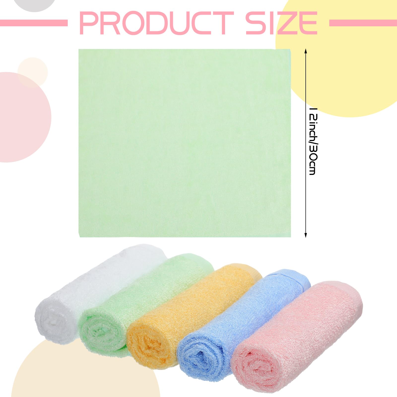 Newwiee Lot de 40 débarbouillettes en coton à séchage rapide pour bébés, enfants, femmes, salle de bain, lavage du corps en fibre de viscose, chiffons polyvalents pour le bout des doigts (couleur vive