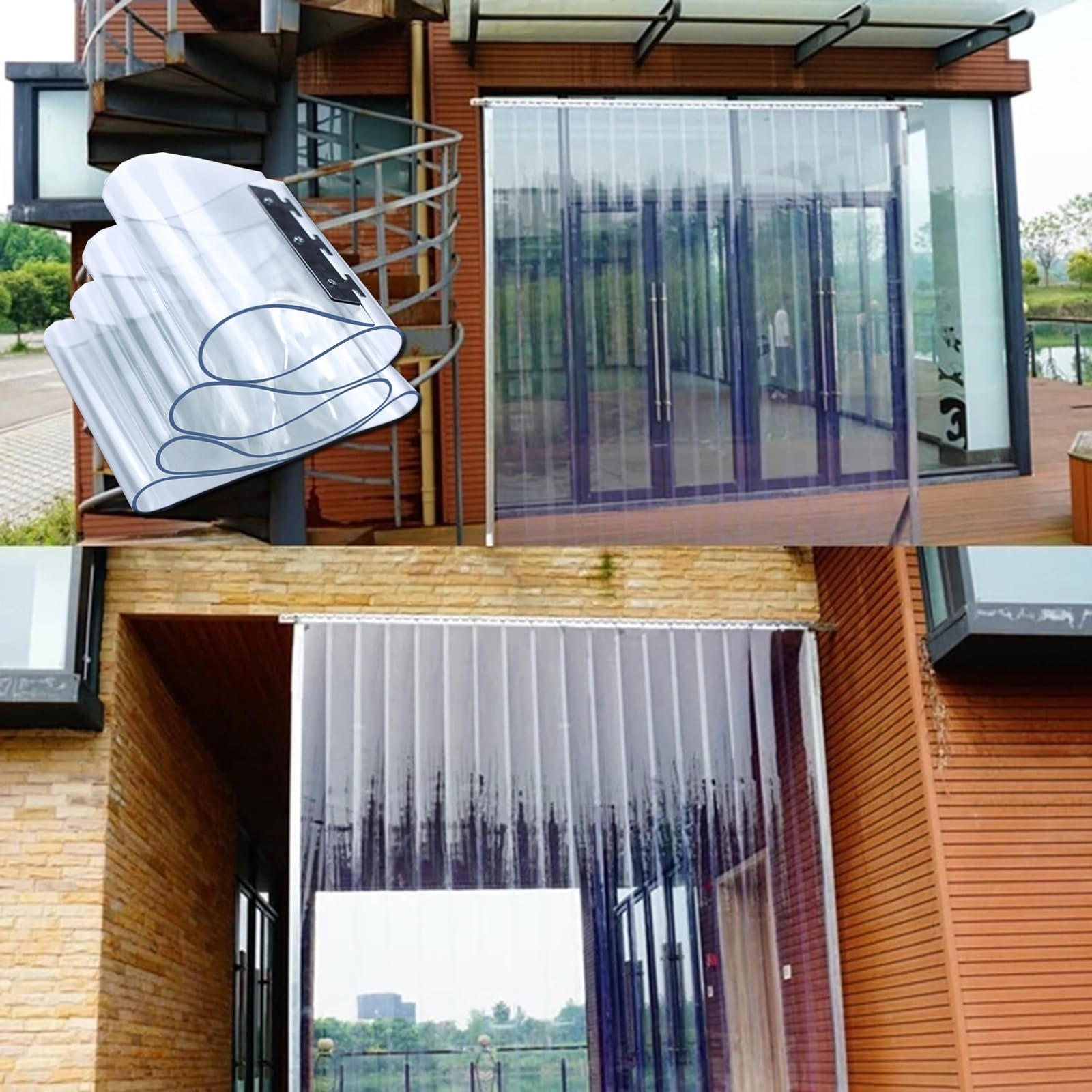Kit di tende in PVC trasparente, da appendere al congelatore, tenda industriale impermeabile per celle frigorifere, magazzini e supermercati (larghezza 150 x altezza 200 cm)