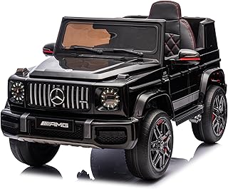 FINOOS Voiture Électrique Enfant Mercedes G63 XL 24V, 4x4 Véhicule Électrique, Télécommande de Voiture Électrique / 2+1 Vitesses/Klaxon/LED/Musique/Bluetooth, pour Garçons, Filles (Noir)