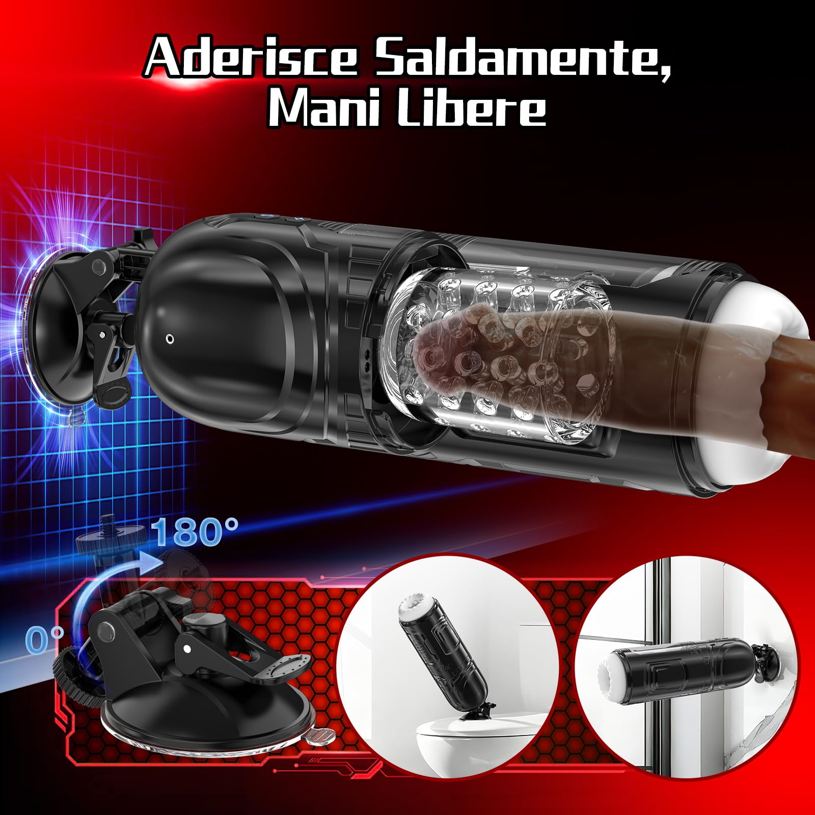 HIVEFUN Masturbatore Uomo, 7x7 Modi, Turbo con un Clic, Sex Toys Uomo | Spinta & Rotazione, Doppio Motore & Potente Ventosa, Rivestimento TPE 3D, Toys Sessuali per Uomini, Masturbatore Maschile