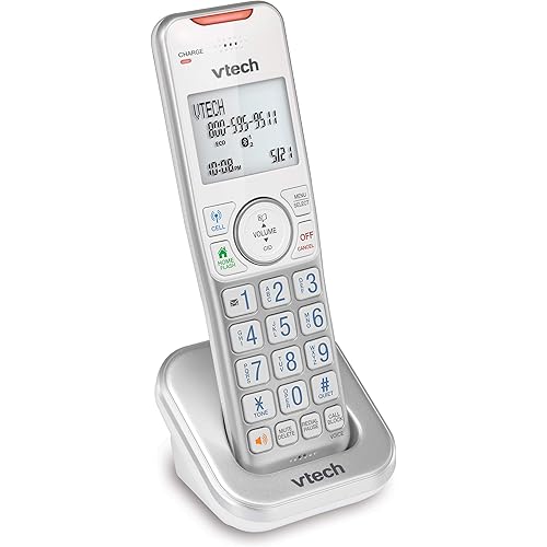 VTech Accessory Handset with Bluetooth Connect to Cell and Smart Call Blocker, VS112-07 (Silver & White)