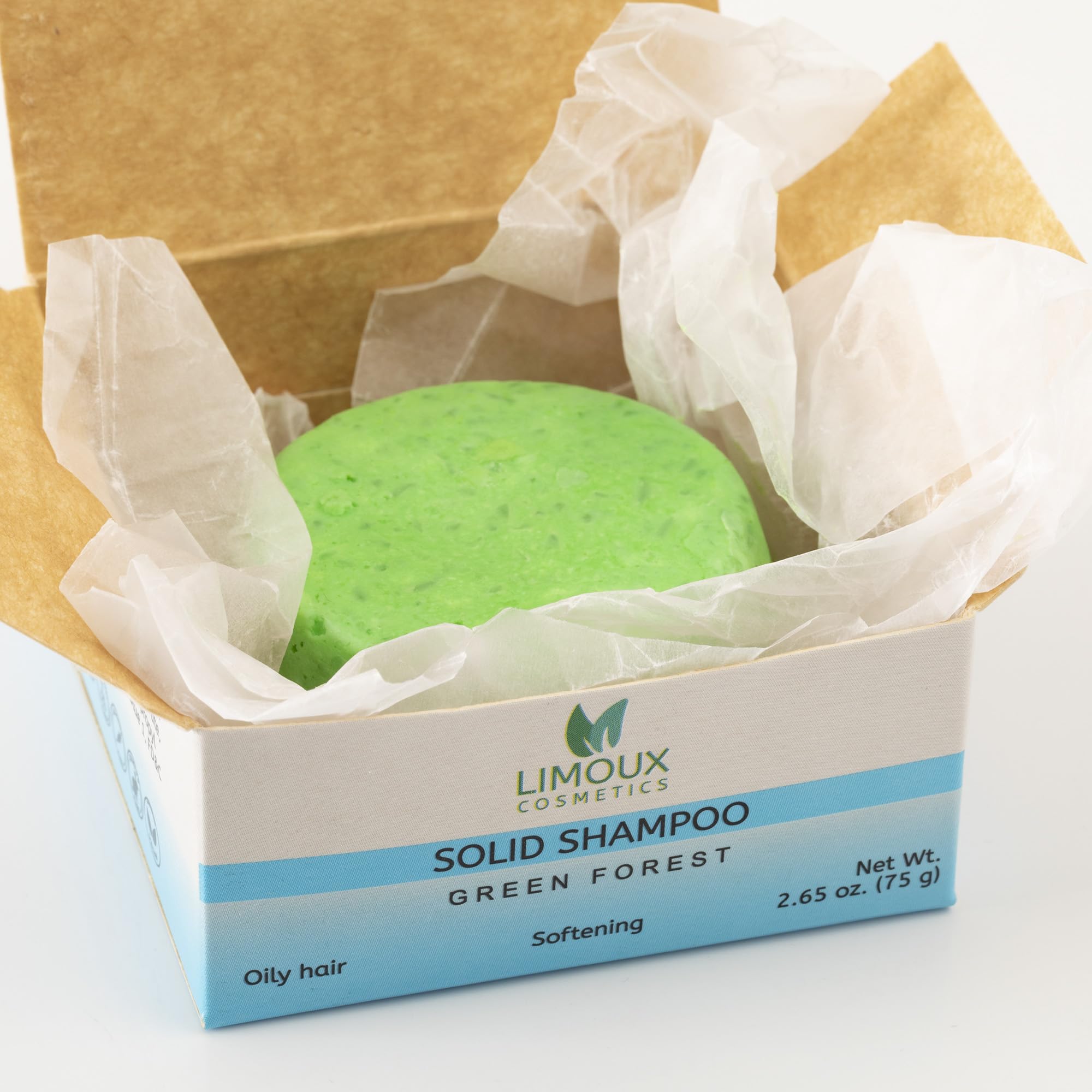 Solid shampoo bar for normal to oily hair - Brightening, Nourishing and Softening - 2.65 oz - Paraben Free, Cruelty free, Vegan, Eco Friendly, Zero waste, up to 60 uses Green Apple