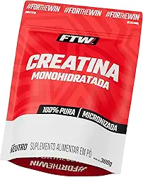 FTW Creatina Monohidratada 100% Pura - Explosão de Energia, Força e Resistência - Absorção Rápida para Ganho de Massa e Performance - Refil 300g