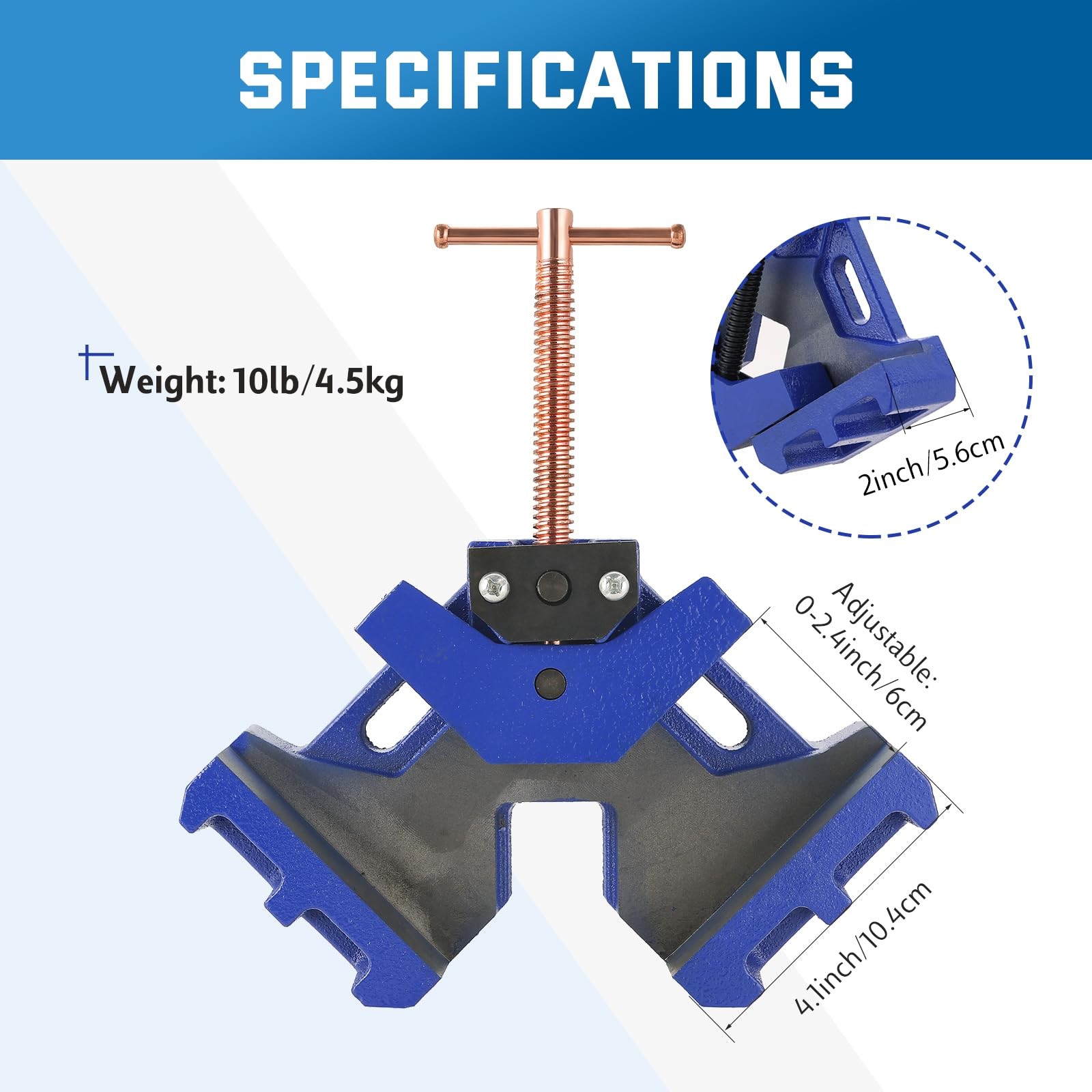 DASBET 2Pack Cast Iron Welders Angle Clamp - Heavy Duty Two Axis