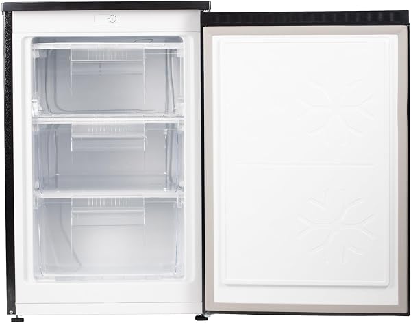 Willow WUCFZ55B 85L Small Freezer with Recessed Handle, Reversible Door, Undercounter Freezer, Adjustable Thermostat, 4* Rating - Black - 3