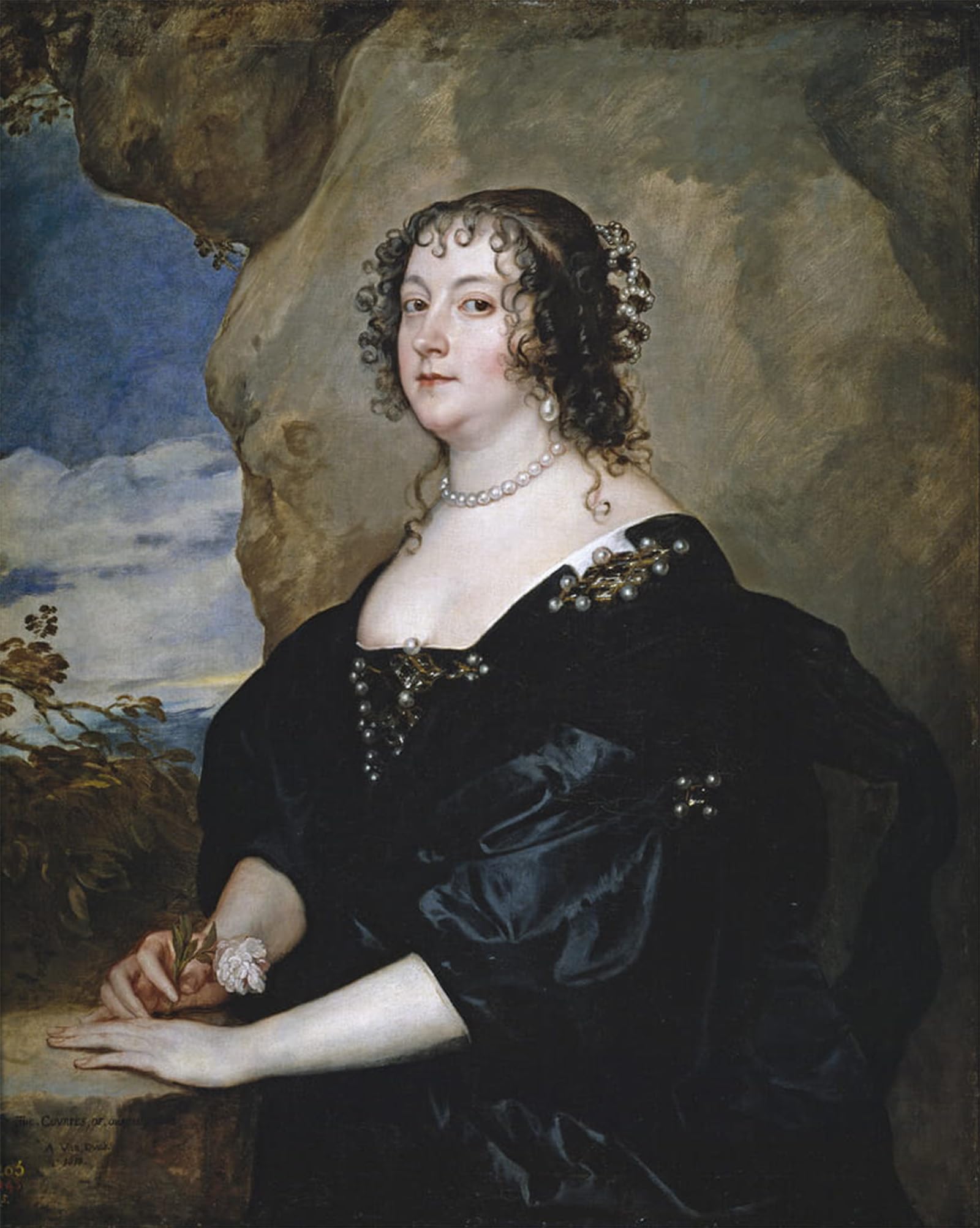 Tableau Portrait de Béatrice Comtesse Van Dyck Impression Toile d'Art - 5