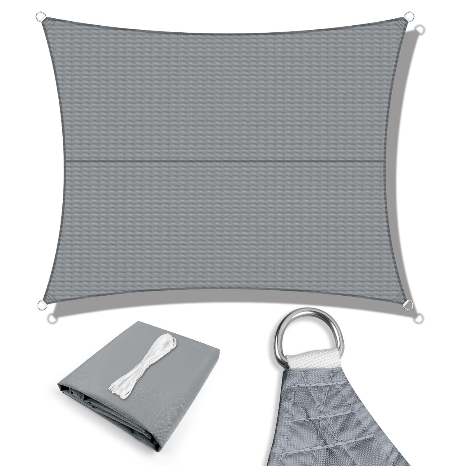 LOVE STORY Toldo Vela Rectangular 2.5x4m, Vela de Sombra Impermeable Oxford, Protección Rayos UV Toldos para Exterior Patio Jardín Terrazas, Arena — view 14