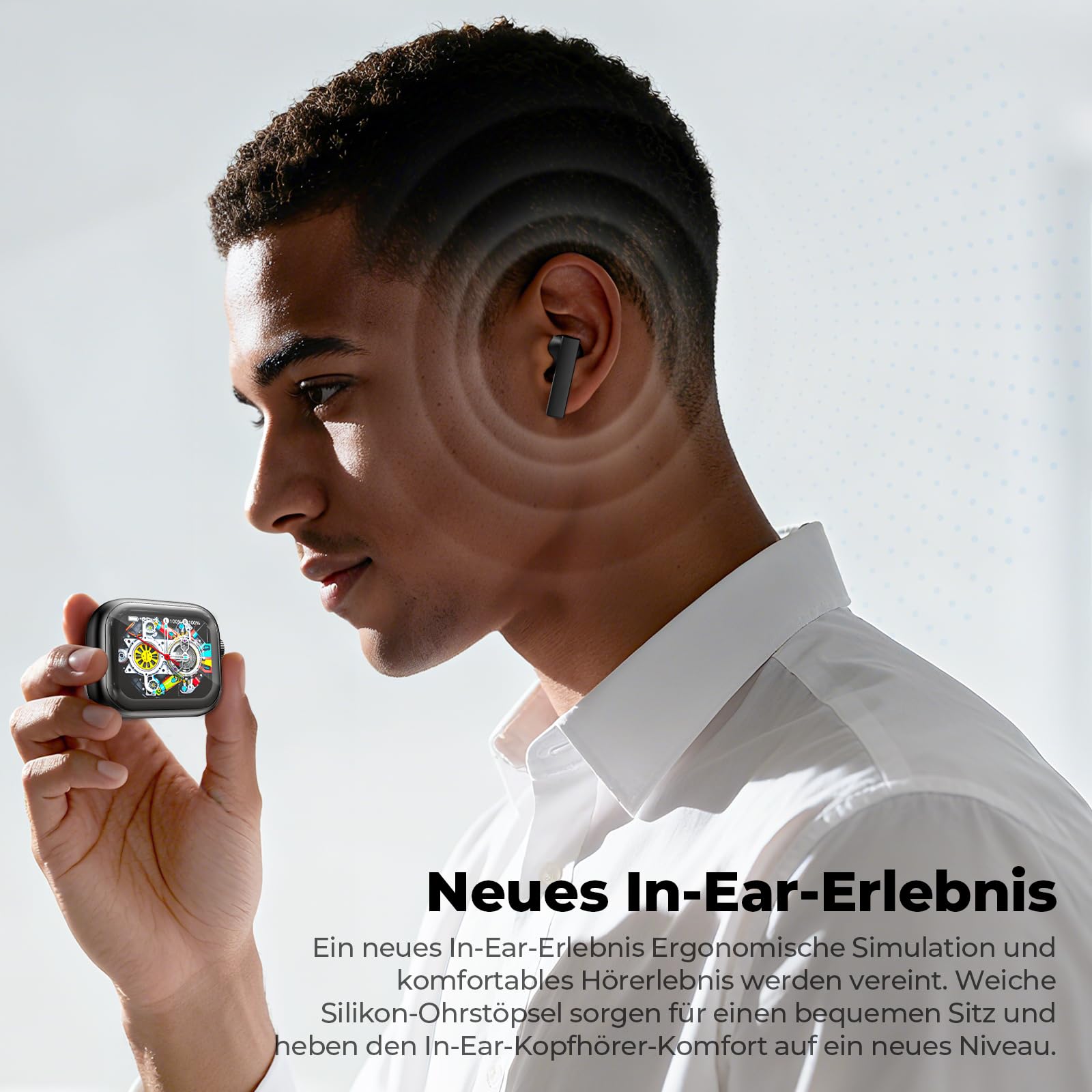 NE40 KI Übersetzer Kopfhörer, 134 Echtzeit Sprachübersetzer Kopfhörer & 9 Modi - Bluetooth 6.0 Übersetzungskopfhörer mit Drehknopf, 48H Laufzeit, IPX5 Wasserdicht Ohrhörer