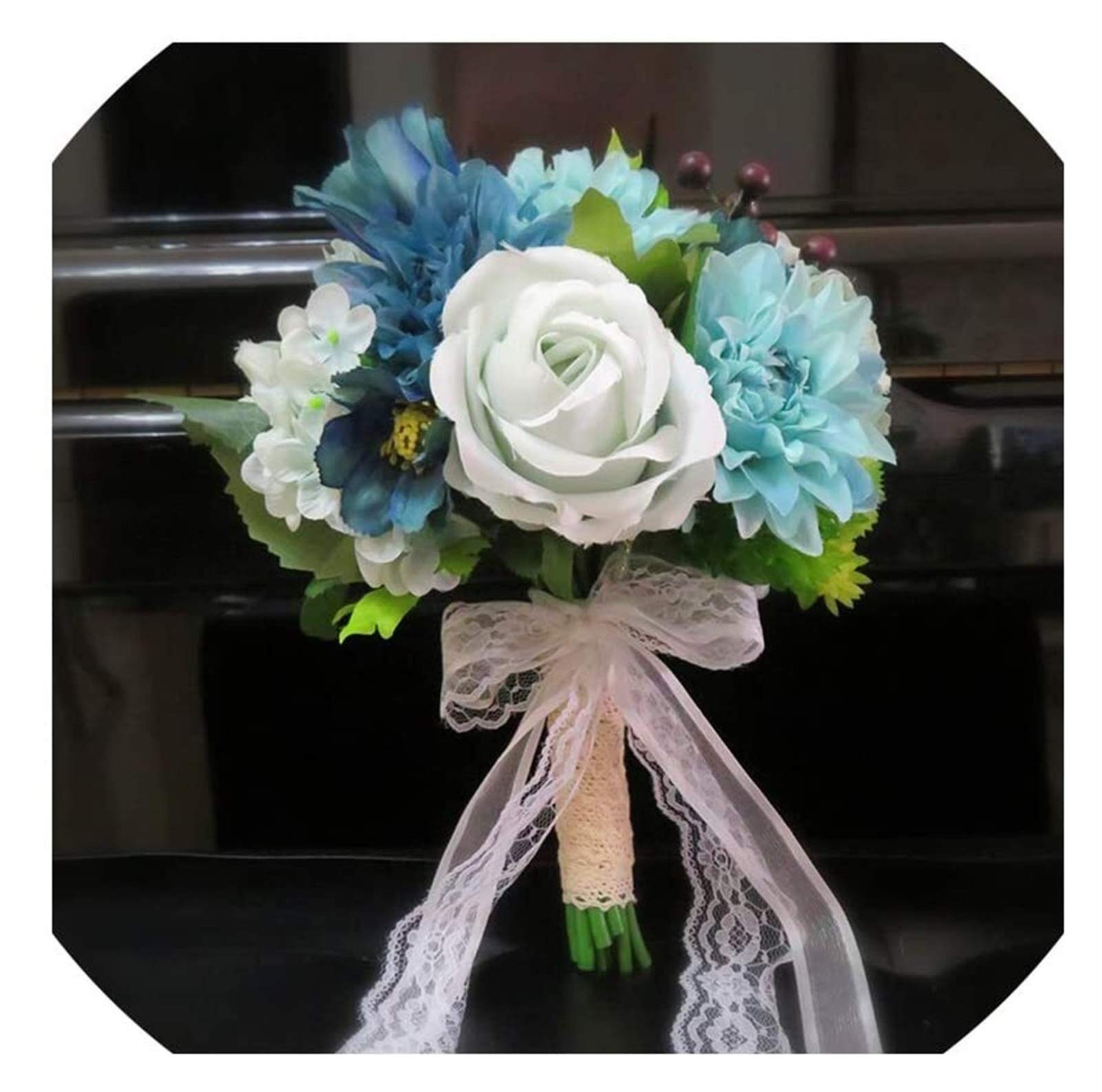 HJRegaFimu Handmade Romantic Wedding Bouquet Bridal Artificial Bouquets Flowers For Bride Holding (color : 5) (1) (3) Interesting