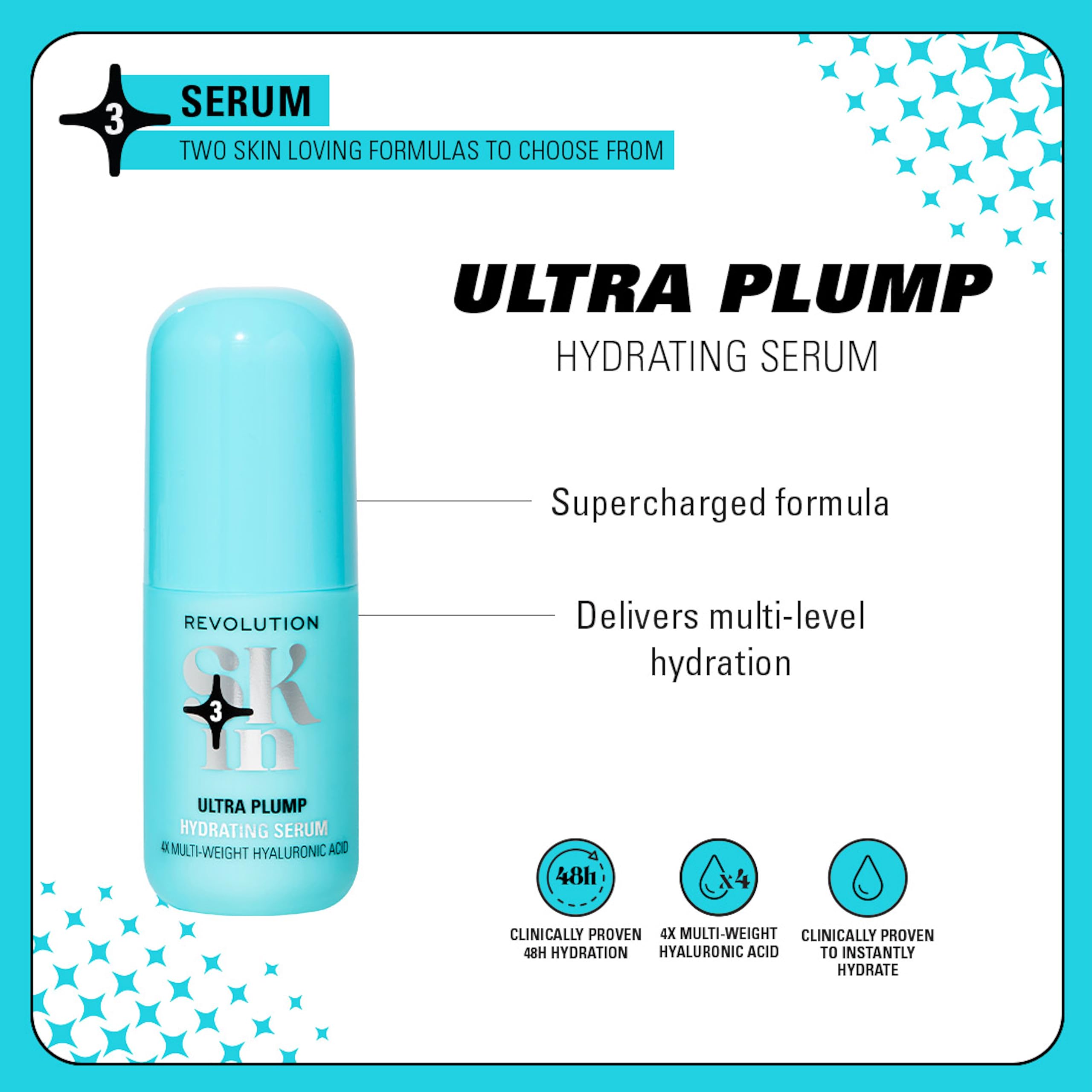 Revolution Skin, Ultra Plump Multi-Weight Hyaluronic Acid Hydrating Serum, Face Serum, Long-Lasting Hydration - Image 2