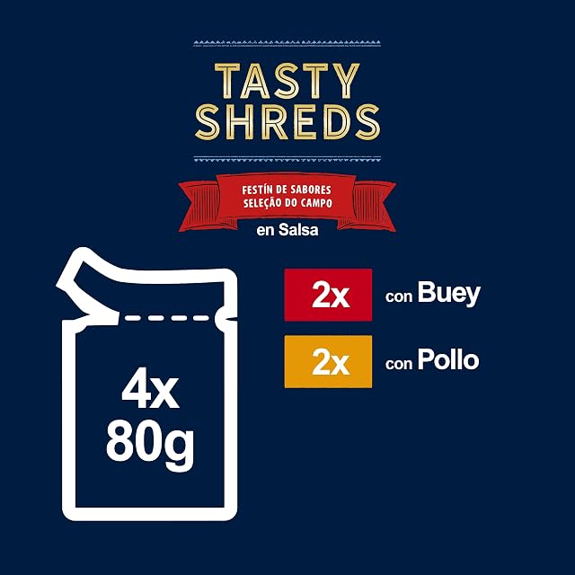 Foto 2 de 7 de Felix Tasty Shreds Carnes comida húmeda gato 48x80 g