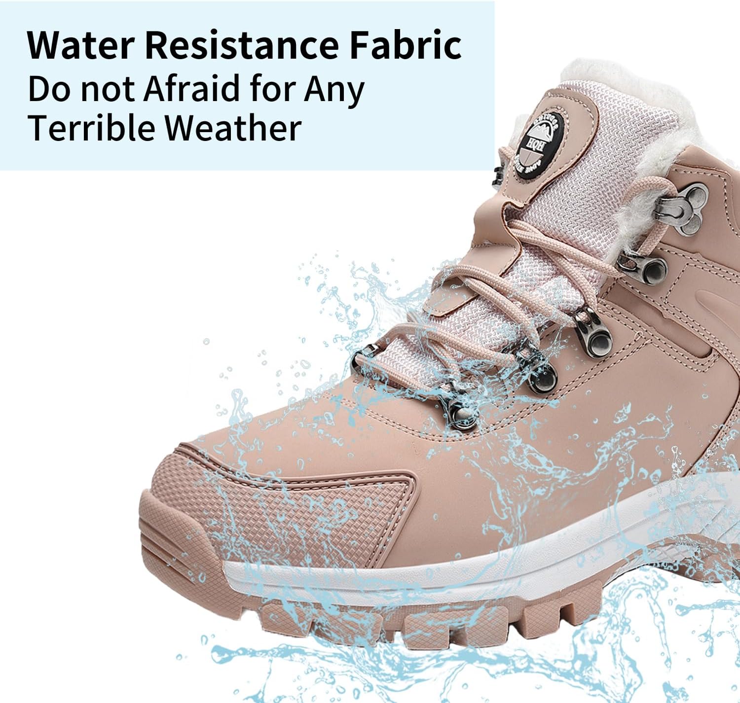 MEHOTO Men Women Warm Snow Boots, Soft Warm Sole Fur Lined Waterproof Anti Klip Winter Ankle Hiking Climping Walking Booties