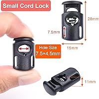 Vista 2 de CooBigo 20 piezas de cierres de cordón de resorte de plástico, cierres de palanca de cuerda de paracaídas para pantalones de sudor con cordón