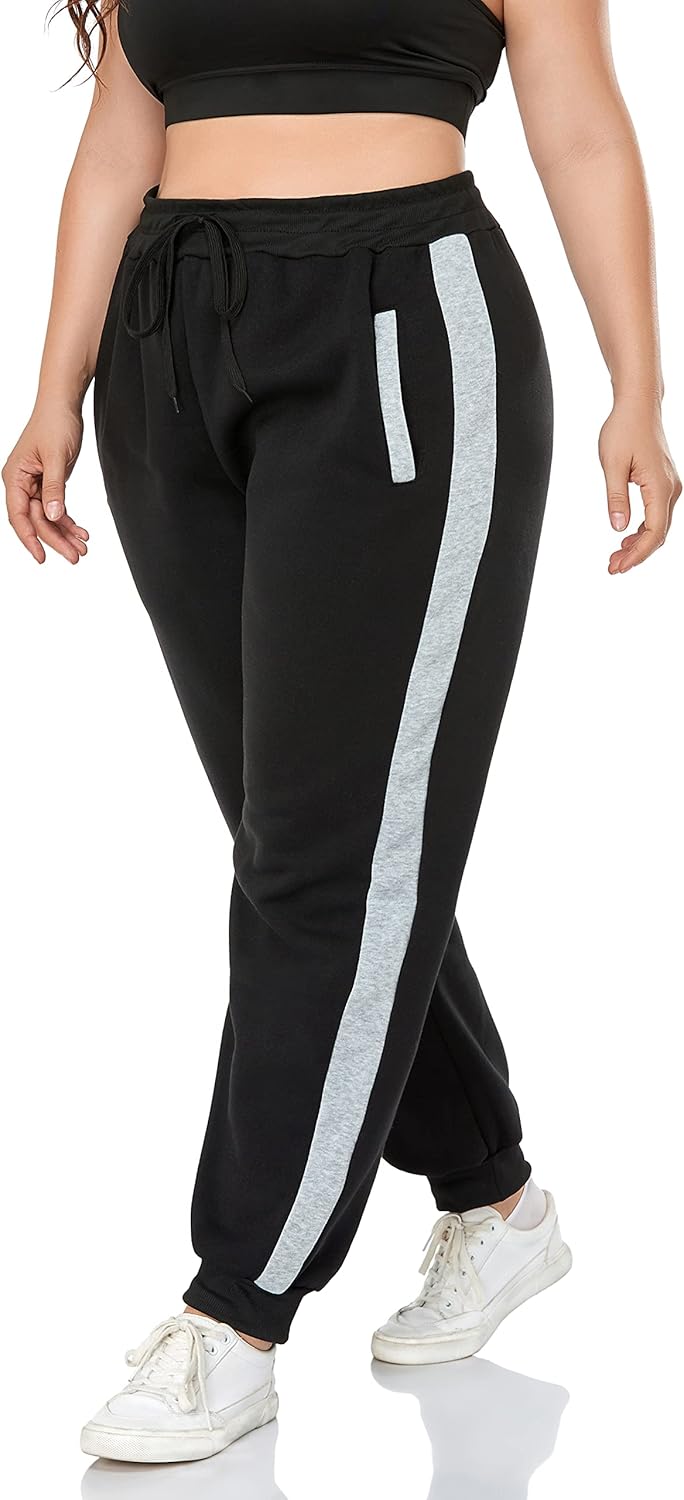 ZERDOCEAN Women's Plus Size Fleece Lined Sweatpants Warm Fleece Joggers Pants Active Track Pant with Pockets - Image 3