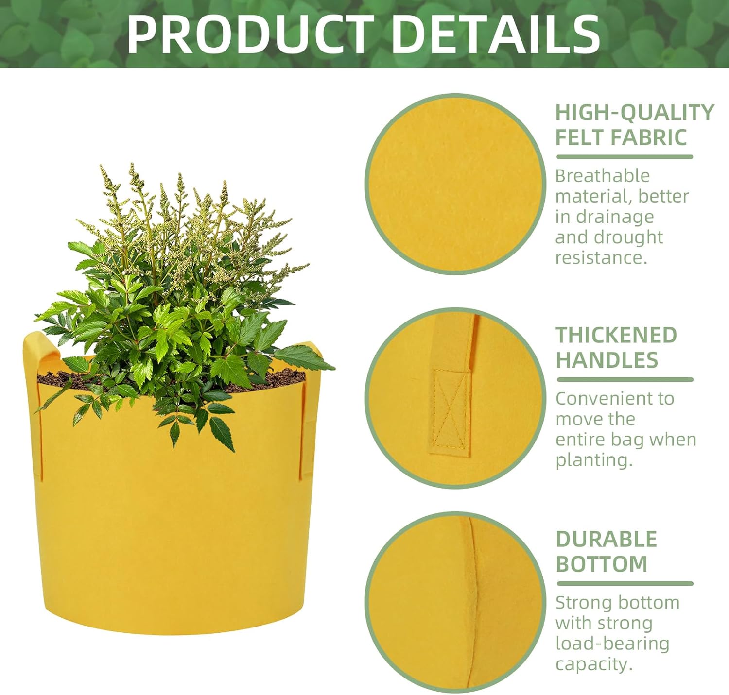 20 Pack 10 Gallon Grow Bags, Colorful Potato Plant Grow Bags with Handles, Nonwoven Fabric Garden Pots for Vegetable Fruit Flowers Herbs Tomato Potato Growing (10 Gal)