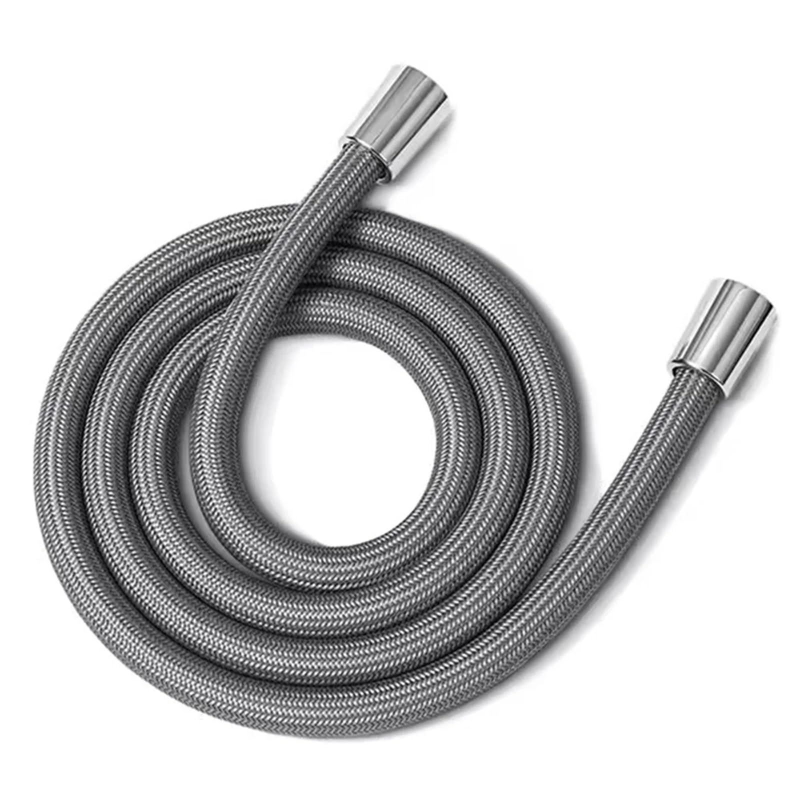 Fbanulpex Grey Universal Chrome Shower Pipe, Shower Hose 1.5M/2M Multicolor Nylon(,1.5M)