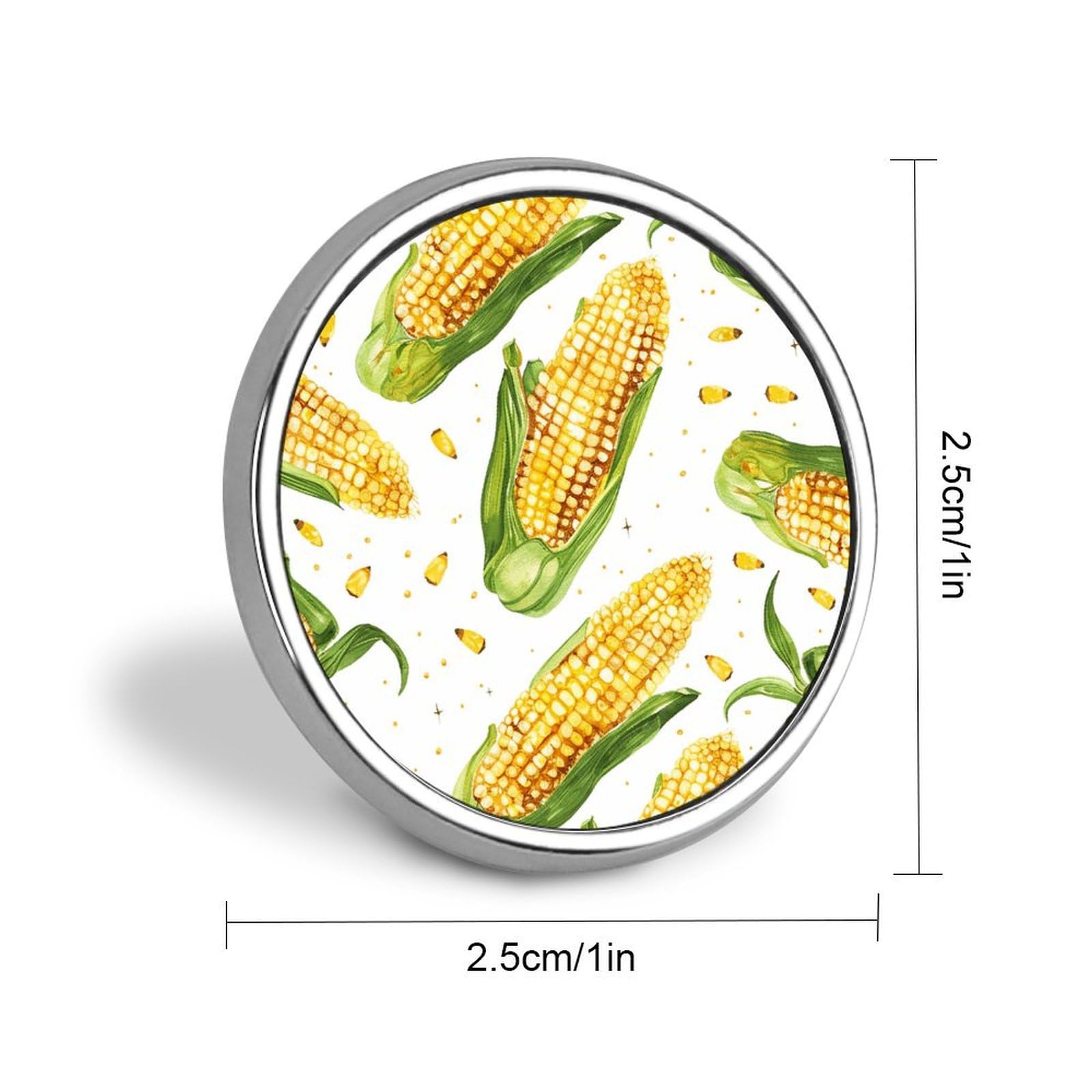 Aluminium Alloy Round Badge Brooch Pins for Men Cartoon Corn on The Cob Brooches Elegant Pin for Women Fashion Button Badges Brooch Badge for Hats Jackets Shirts