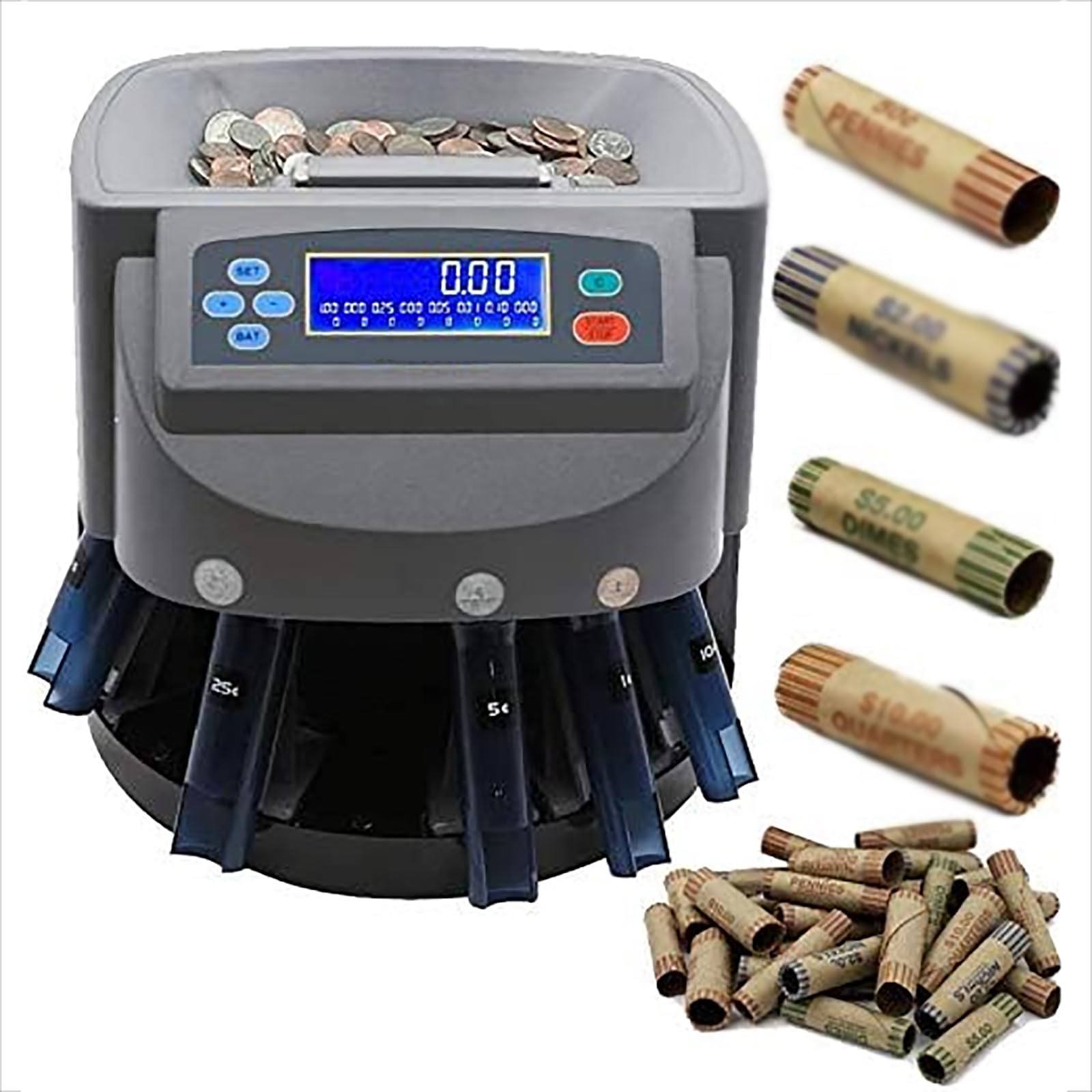 Contamonete Portatile, Contamonete Con Schermo LED, 216 Monete Al Minuto E Capacità Del Contenitore Di 300~500 Unità, Installazione In Pochi Minuti E Facile Da Usare, Per Banca, Negozio E Ristorante