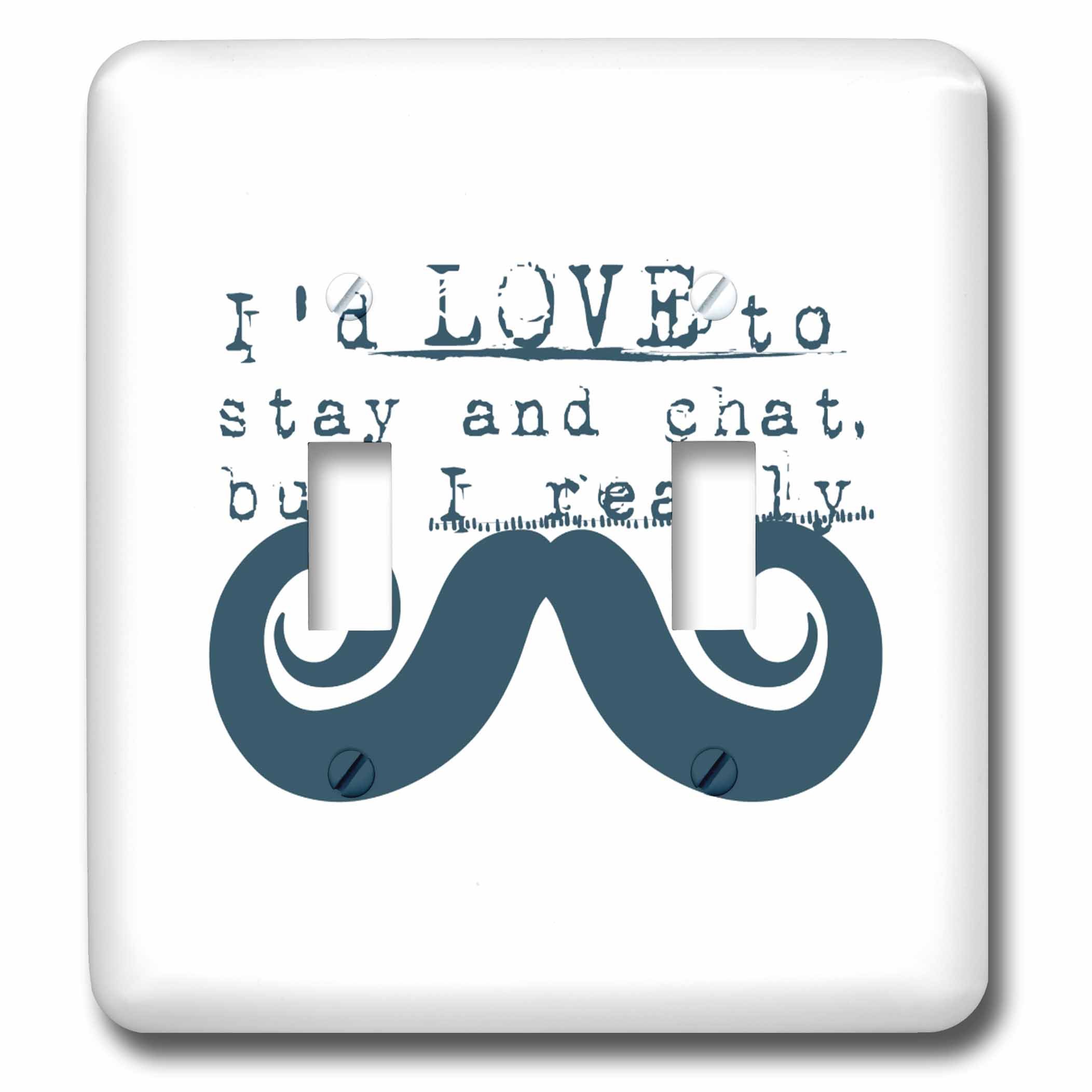 Doble interruptor amor a chat bigote 3dRose con acabado brillante resistente