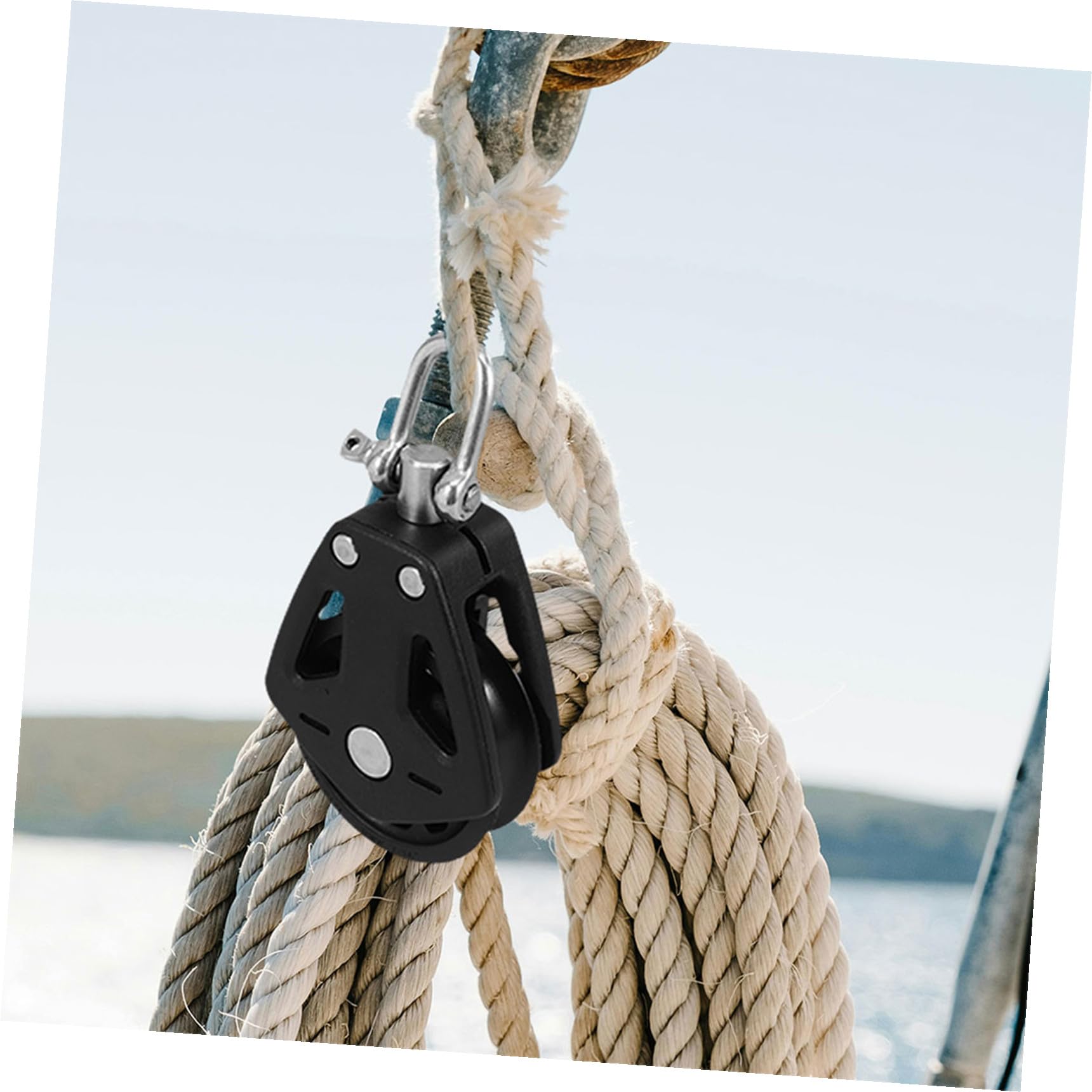 BESPORTBLE 2 Stück Nylon Bootsrolle mit Edelstahllager Drehbare Seilrolle für Segelboote und Fitnessgeräte Langlebig und Glatt Laufend für Marine Anwendungen