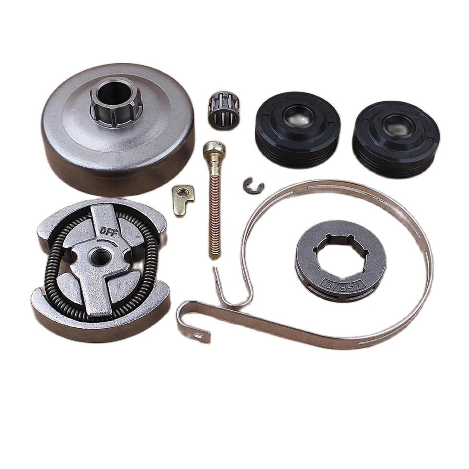 Tambor de embrague 3/8 7T, Kit de llanta de piñón for Partner 420 390 350 351 352 370 371, cadena de sello de aceite, banda de freno, piezas de motosierra