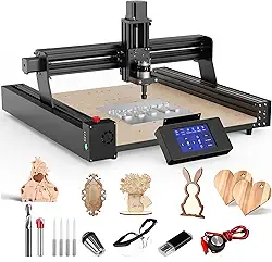 Fresadora CNC Twotrees, máquina CNC de 3 eixos totalmente em metal TTC450, área de trabalho 46 x 46 x 7,9 cm para corte de gravação, MDF, acrílico, madeira maciça, nylon, PCB, placa de fibra de