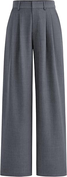 PRETTYGARDEN Women's Summer Elastic High Waisted Work Pants Straight Leg Dressy Business Casual Trousers Slacks Pockets