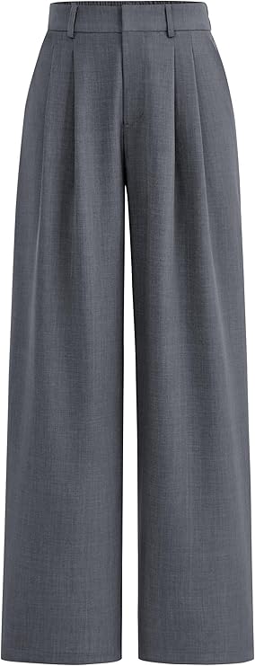 PRETTYGARDEN Women's Summer Elastic High Waisted Work Pants Straight Leg Dressy Business Casual Trousers Slacks Pockets