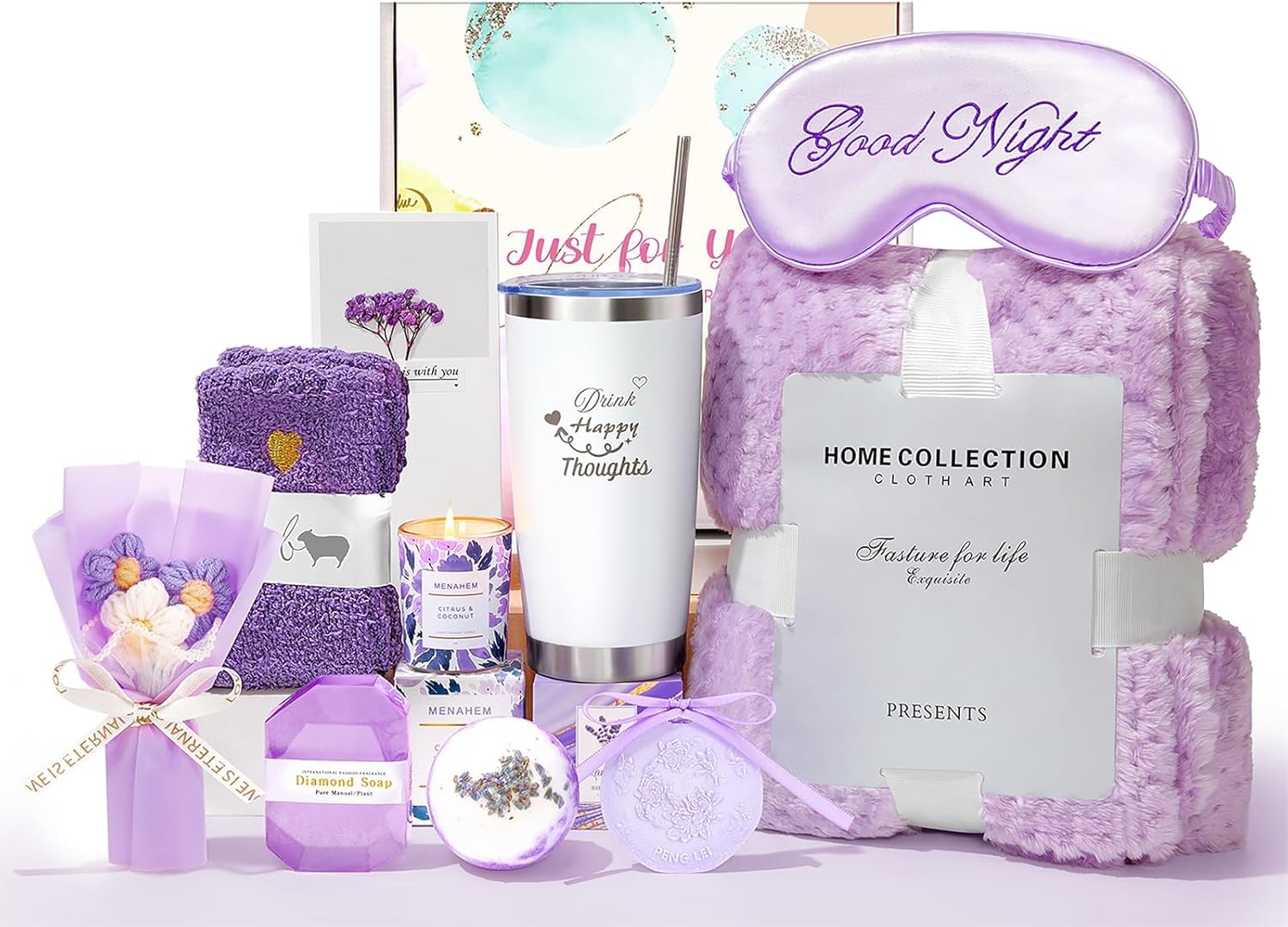 Birthday Gifts for Women Friendship 12pc Get Well Baskets Lavender Self Care Spa Relaxation Gifts Baskets Care Package for Her Girls Mom Wife Girlfriend Mother’s Day