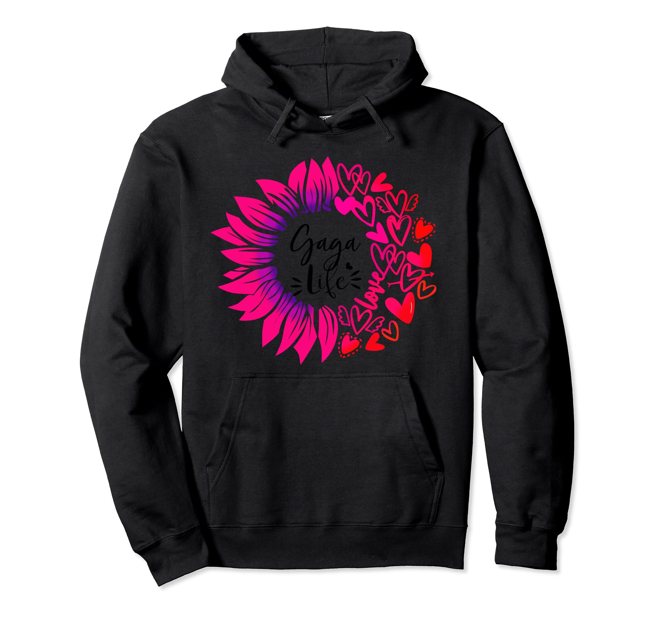 Gagalife Flower Heart Valentine's Day Pullover Hoodie