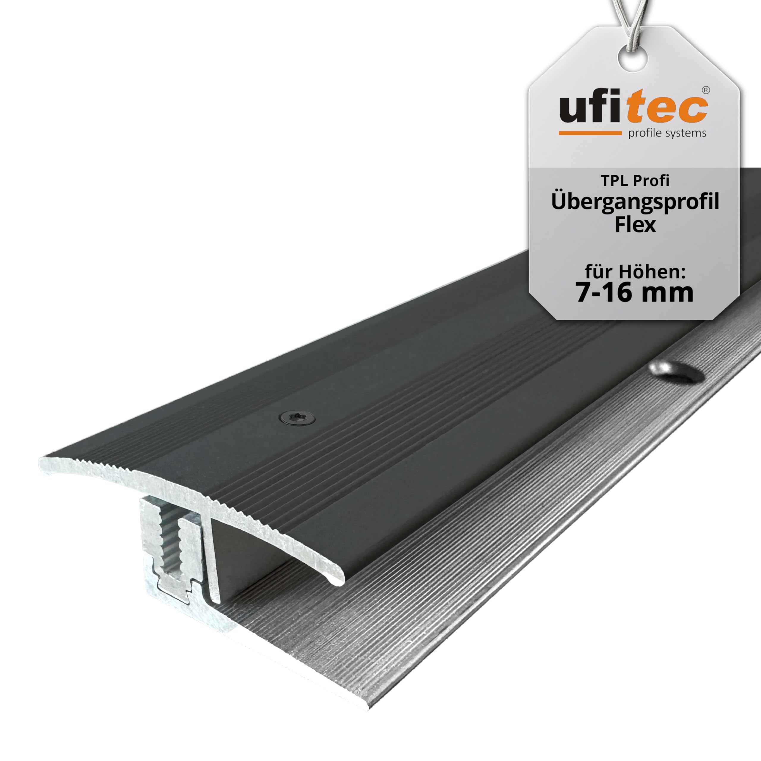 ufitec system profilowy do podłóg parkietowych i laminowanych – do wykładzin o wysokości 7-16 mm – dostępny w wielu kolorach (profil przejściowy | długość 270 cm | szerokość 33 mm, ciemny brąz)
