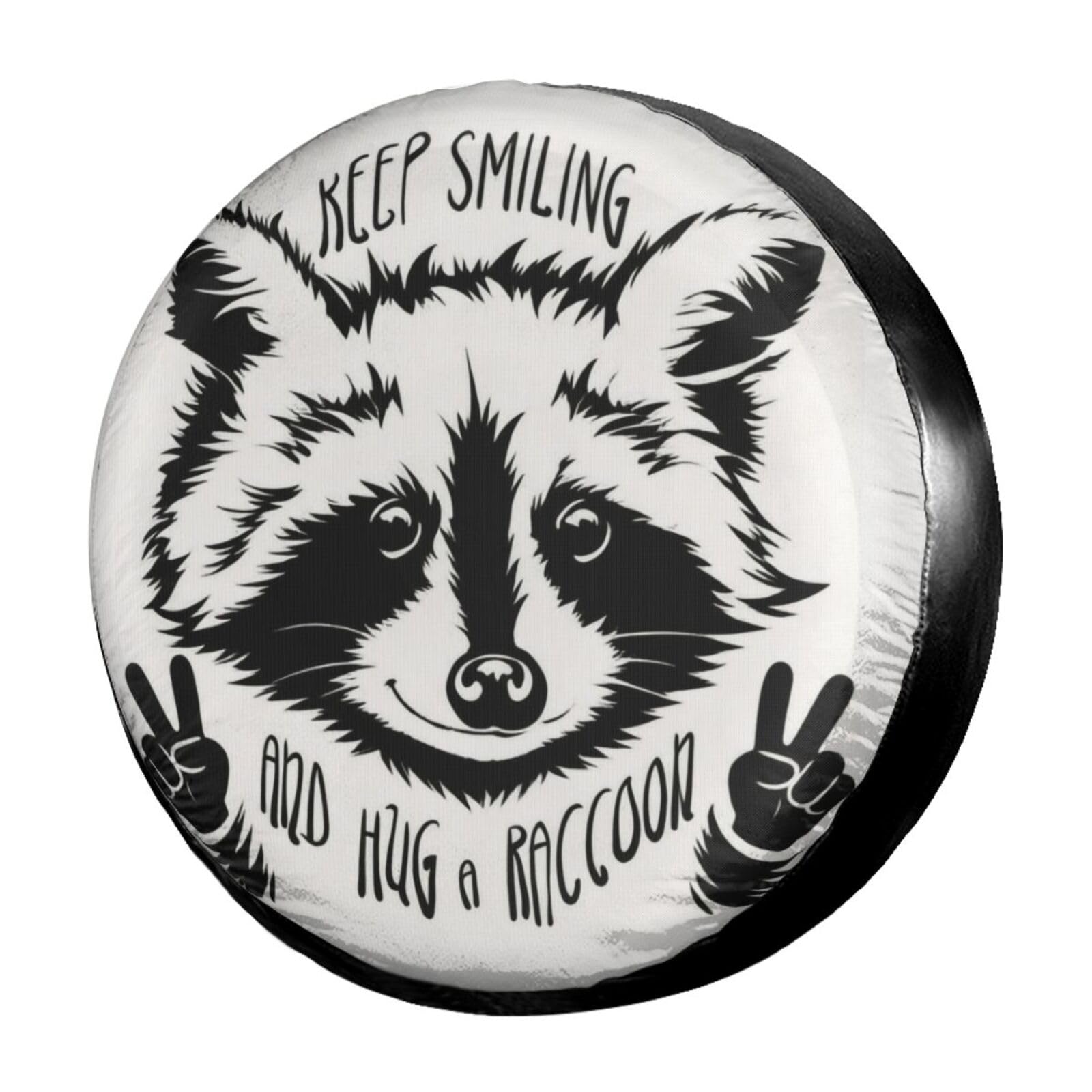 Delerain Spare Tire Covers Raccoon Wheel Cover Sun Protector Waterproof for Jeep Truck RV Trailer SUV and Many Vehicle (14 Inch for Diameter 23"-27")