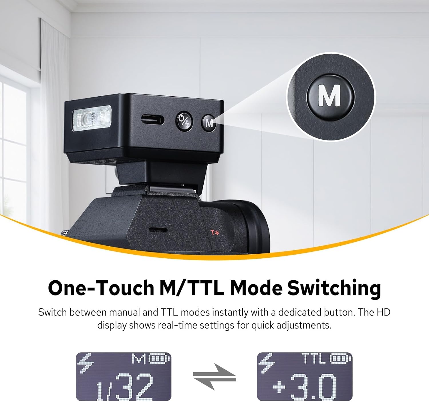 Godox iT20 iT20-F Flash for Fujifilm, Mini TTL Flash with Intuitive Screen, 1.5s Recycle, 700 Full Power Flashes, USB-C Charge, Built-in Battery, GODOX iT20F iT20 F Pocket Flash Speedlight (Black)