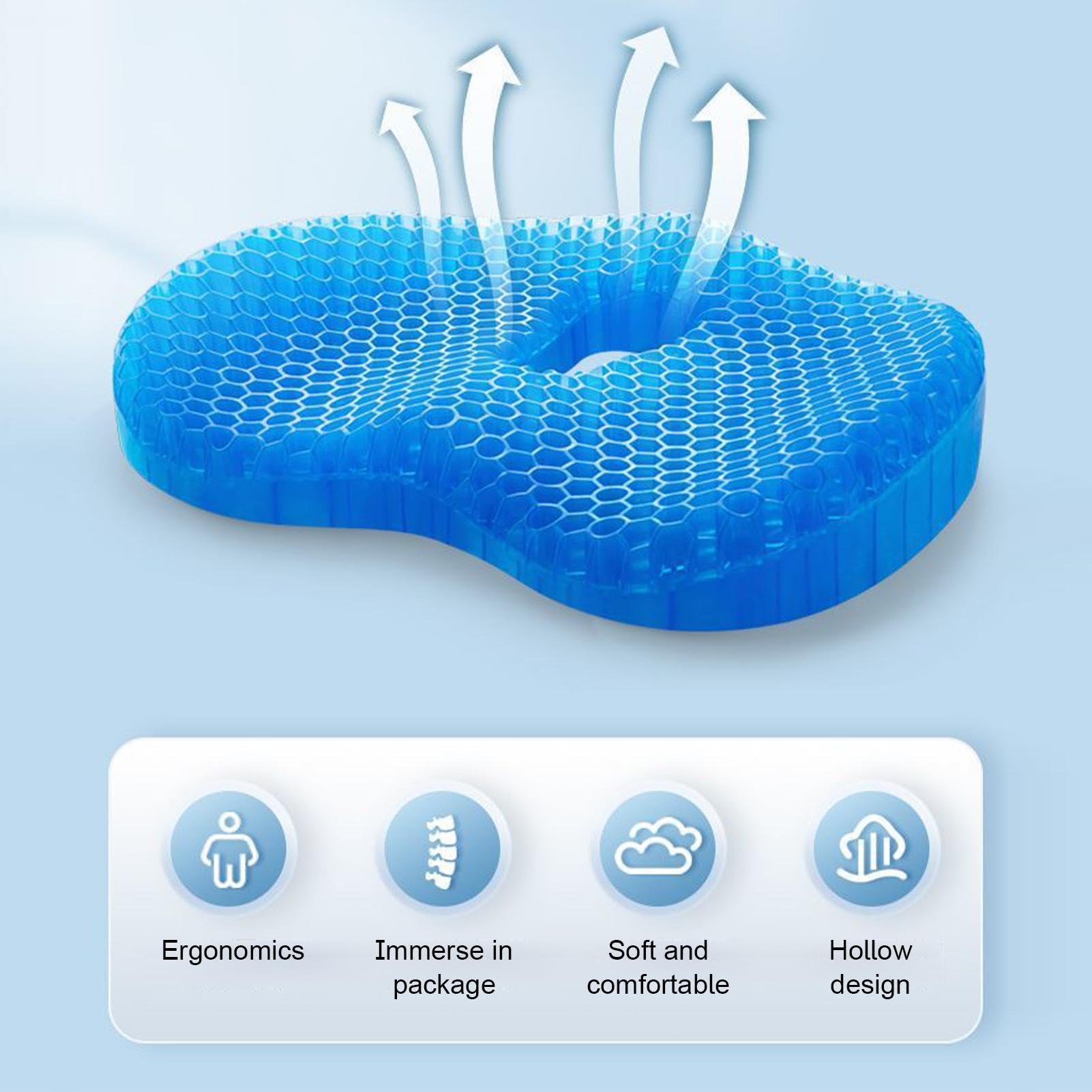 Cuscino per sedia in gel, comodo e morbido, multifunzionale, lavabile in lavatrice, ergonomico, per pesca, escursionismo, campeggio