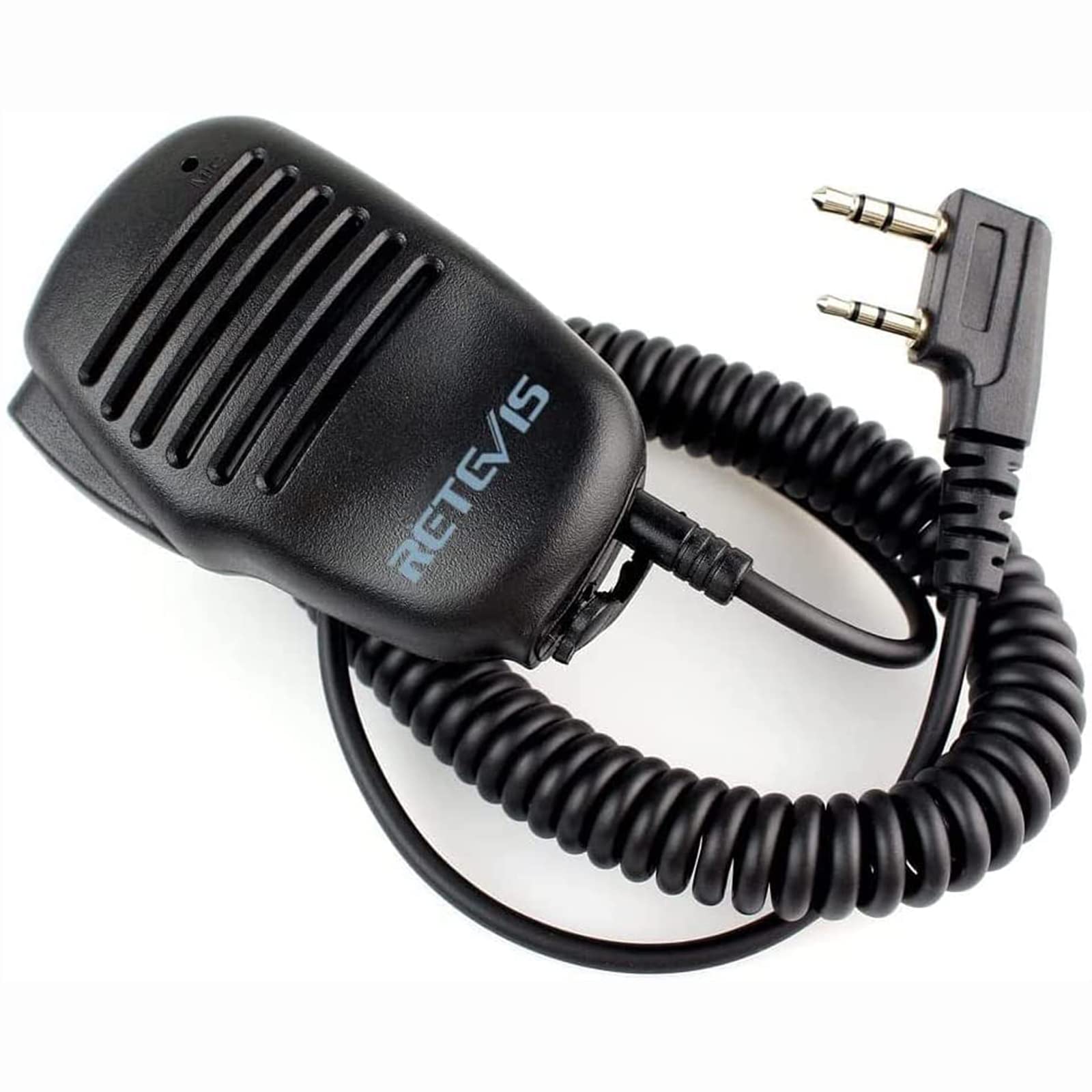 Retevis Mikrofon głośnikowy Walkie Talkie, 2-pinowy mikrofon przewodowy Kenwood, gniazdo 3,5 mm, kompatybilny RT24 RT622 RT668 Baofeng GT-5R UV-5R BF-888S Kenwood YAESU Thunderpole TX CB Radio (1 szt