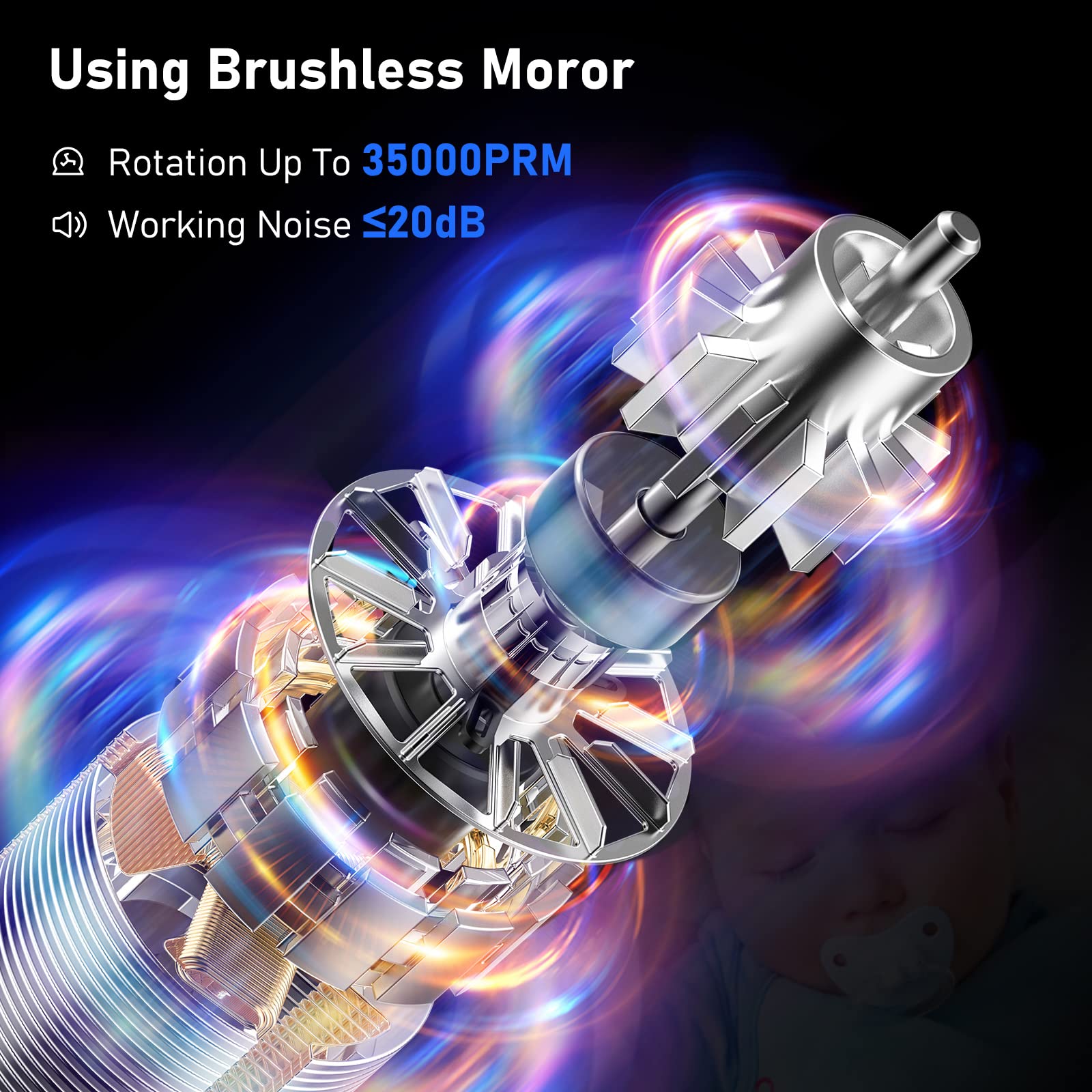 SEAEYES Professional Electric Nail Drill Machine, Portable Rechargeable 35000RPM Nail Drill with LED HD screen for Acrylic Gel Nails, Manicure Pedicure Polishing Shape Tools for Home and Salon Use