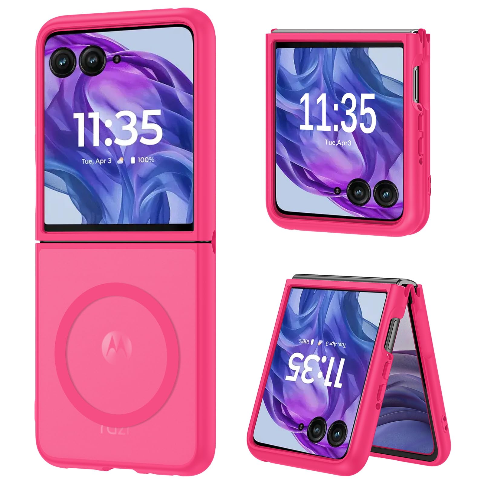 CENMASO For Motorola Razr Plus 2025 Case/Razr Plus 2024 Case With Hinge Protection & Built-in Screen Protector, Slim Rugged Anti-Scratch Shockproof Phone Case For Moto Razr 2025/2024-Green