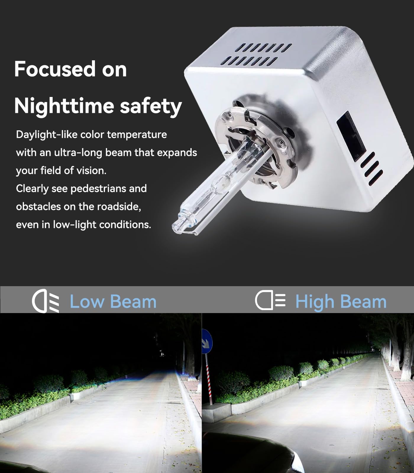 LTONXEN D5S Żarówki Xenon 6000K ​​​​, 12V 35W Biała Żarówka do Reflektorów Samochodowych Zestaw Wymienny Lampy Wyładowczej HID (2 kawałki)