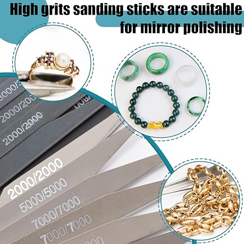 Miniatura 82 de Honoson 20 unidades de palos de lijado para modelos de plástico, palos de pulido surtidos de metal y madera, accesorios para modelos, manualidades