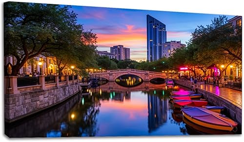 Miniatura 9 de 20"x 40" Canvas Wall Art Rustic Farmhouse Vintage Barn Country Field Landscape Acrylic Paint Framed Pictures Painting Prints Large Wall Art for