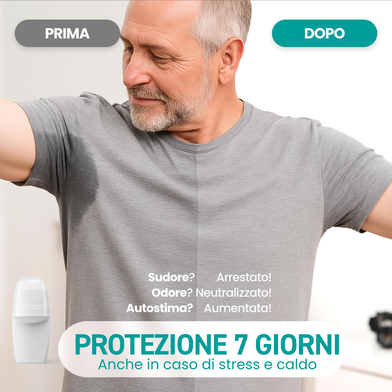 odaban® Gel Antitraspirante 50 ml | Controllo Mirato della Sudorazione su Viso, Fronte, Schiena, Mani e Piedi | Azione Rapida, Delicato sulla Pelle | Protezione Lunga Durata, Unisex | Senza Profumo